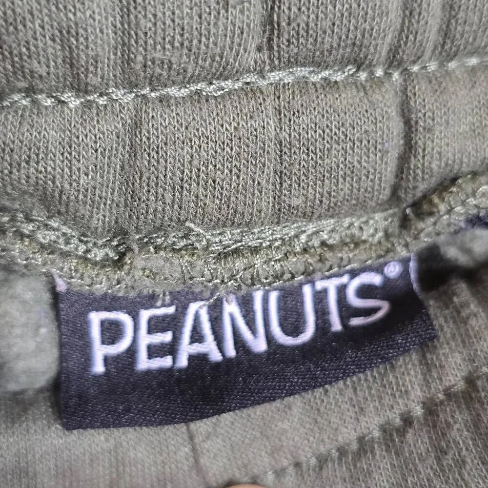 Peanuts Snoopy Olive Green Fleece Lounge Shorts XL - Picture 3 of 9